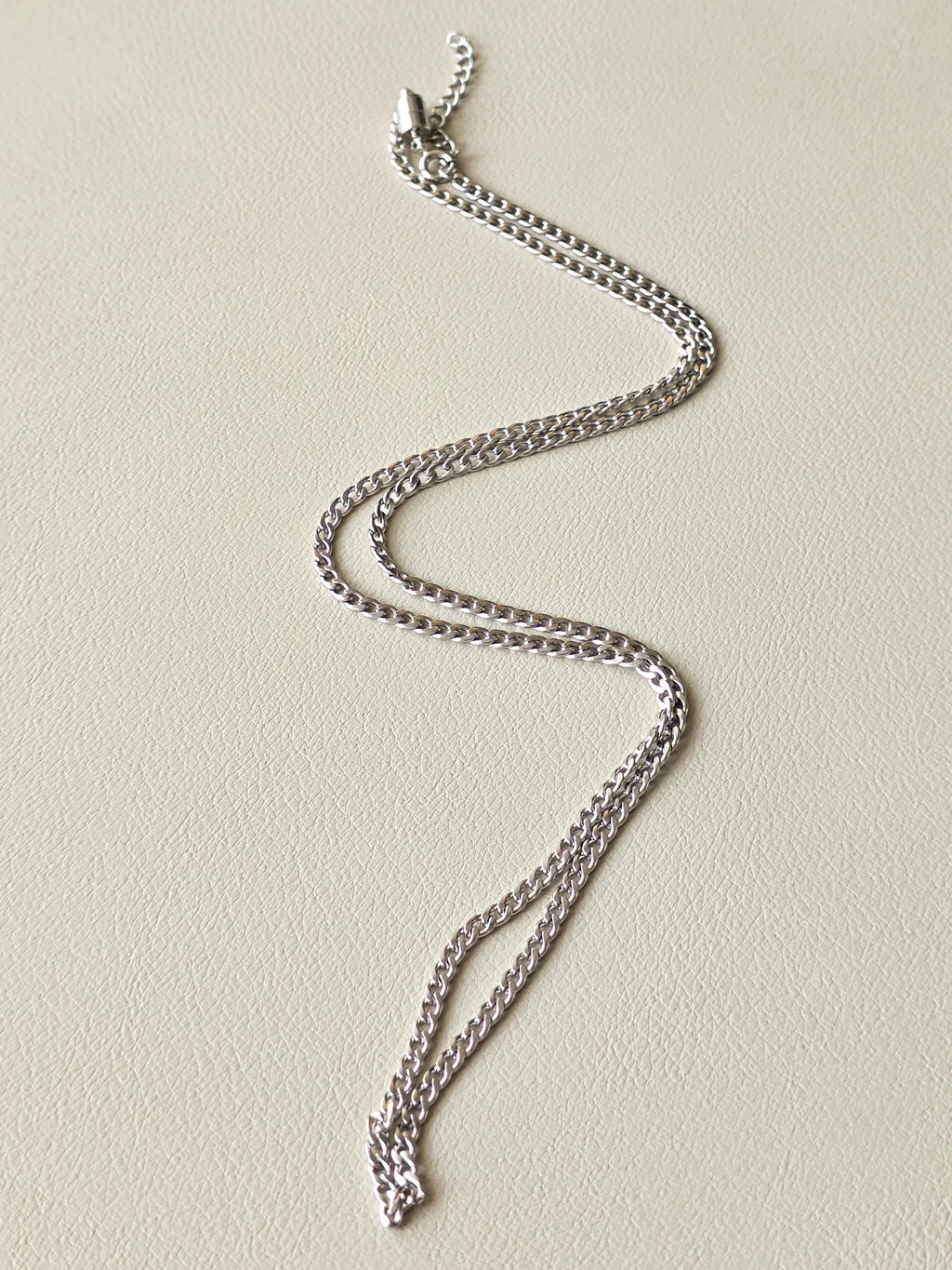 Stainless Steel Slim Cuban Chain Necklace