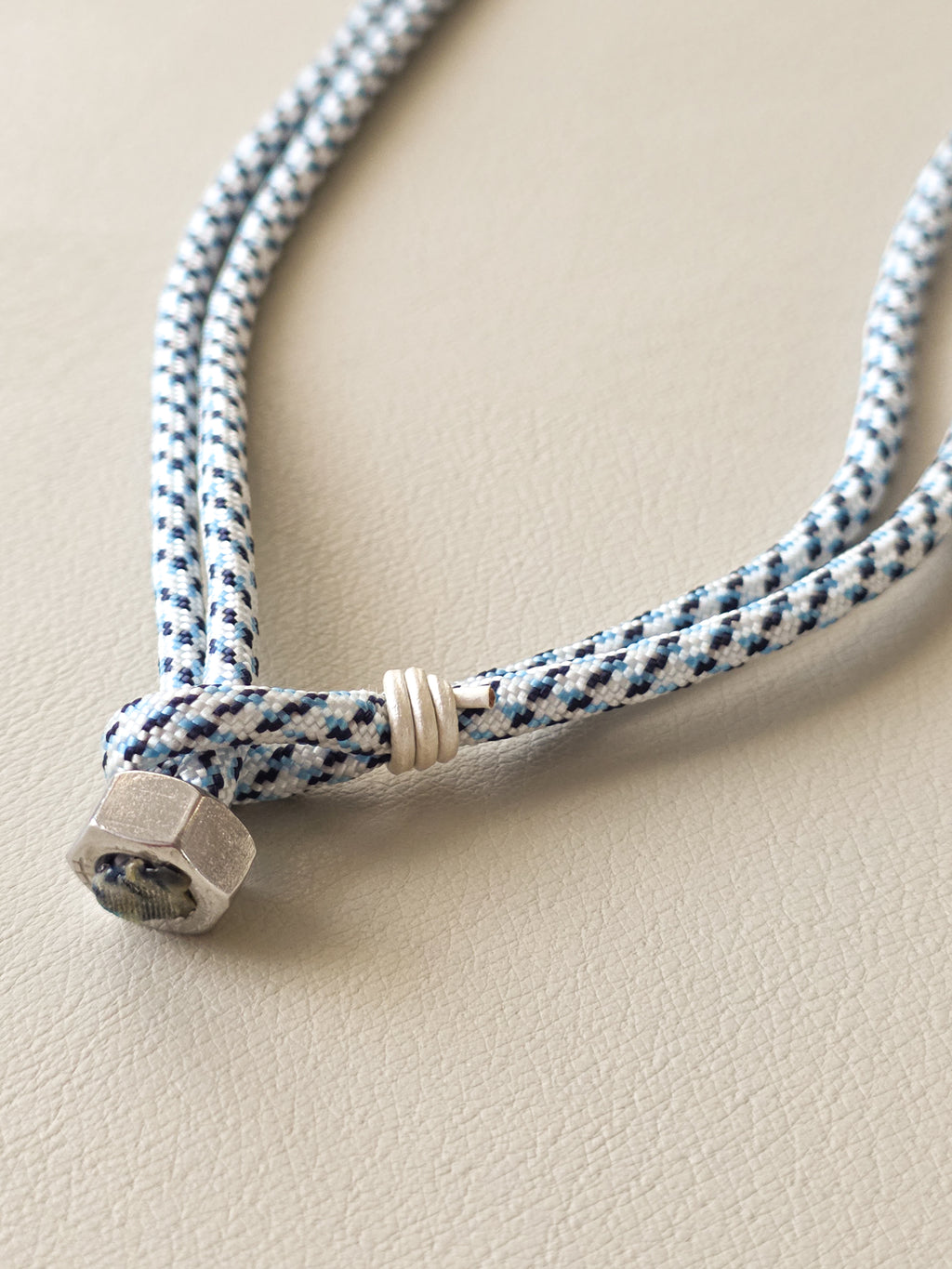 Stainless Steel Blue Ice Paracord Necklace