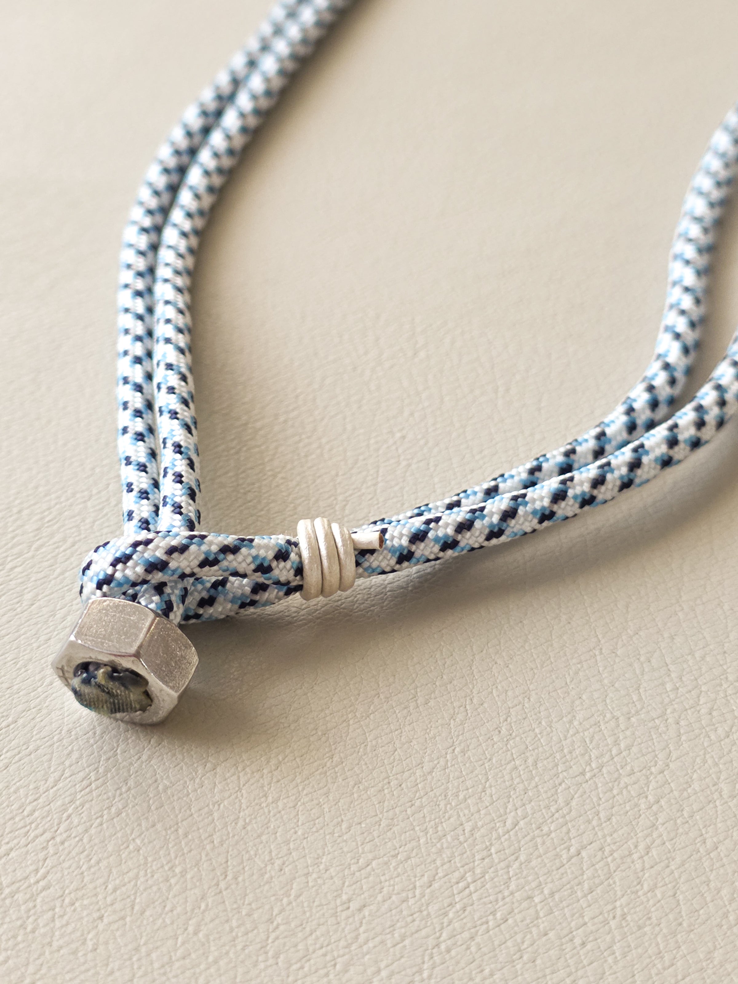 Stainless Steel Blue Ice Paracord Necklace