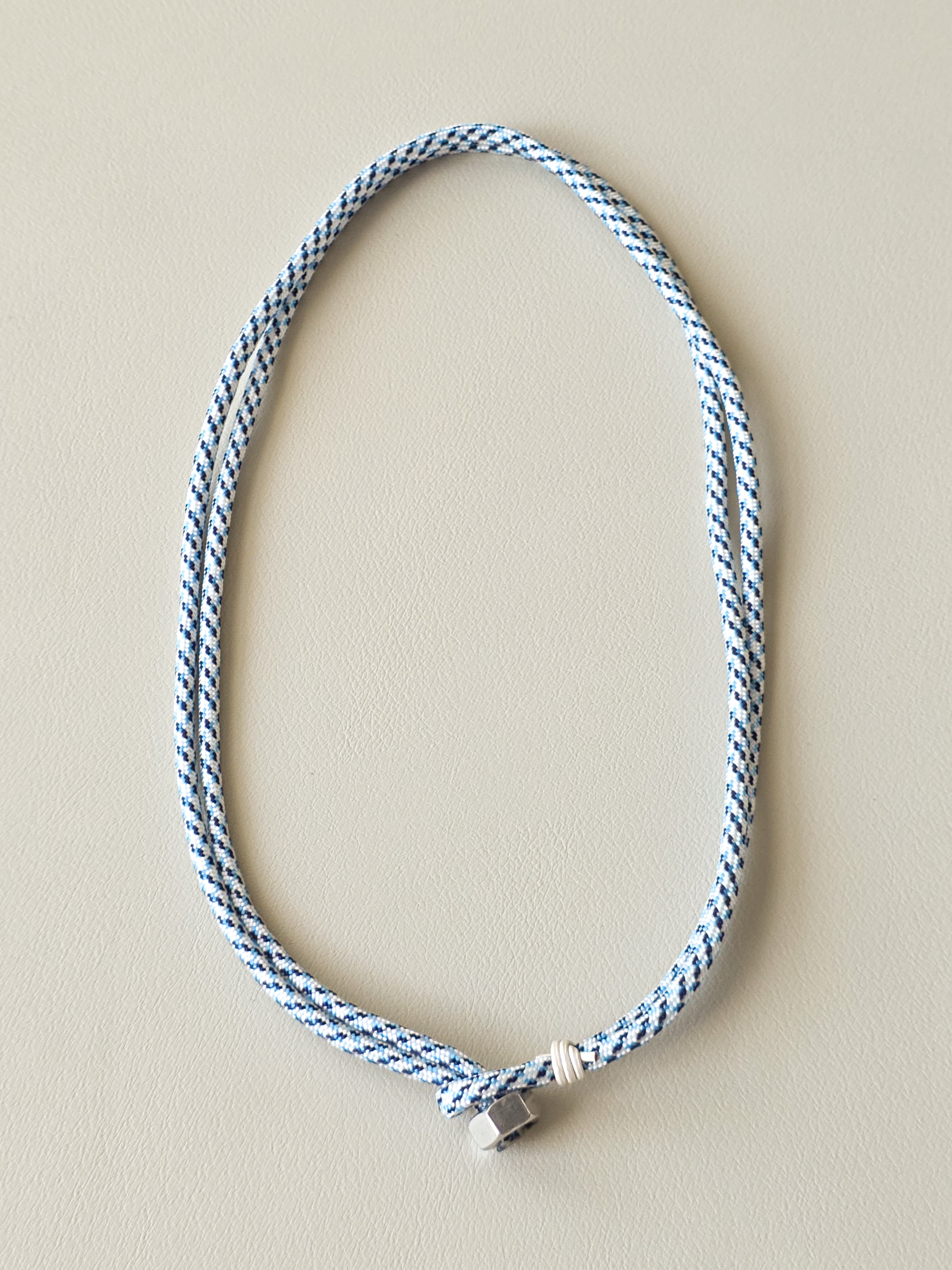 Stainless Steel Blue Ice Paracord Necklace