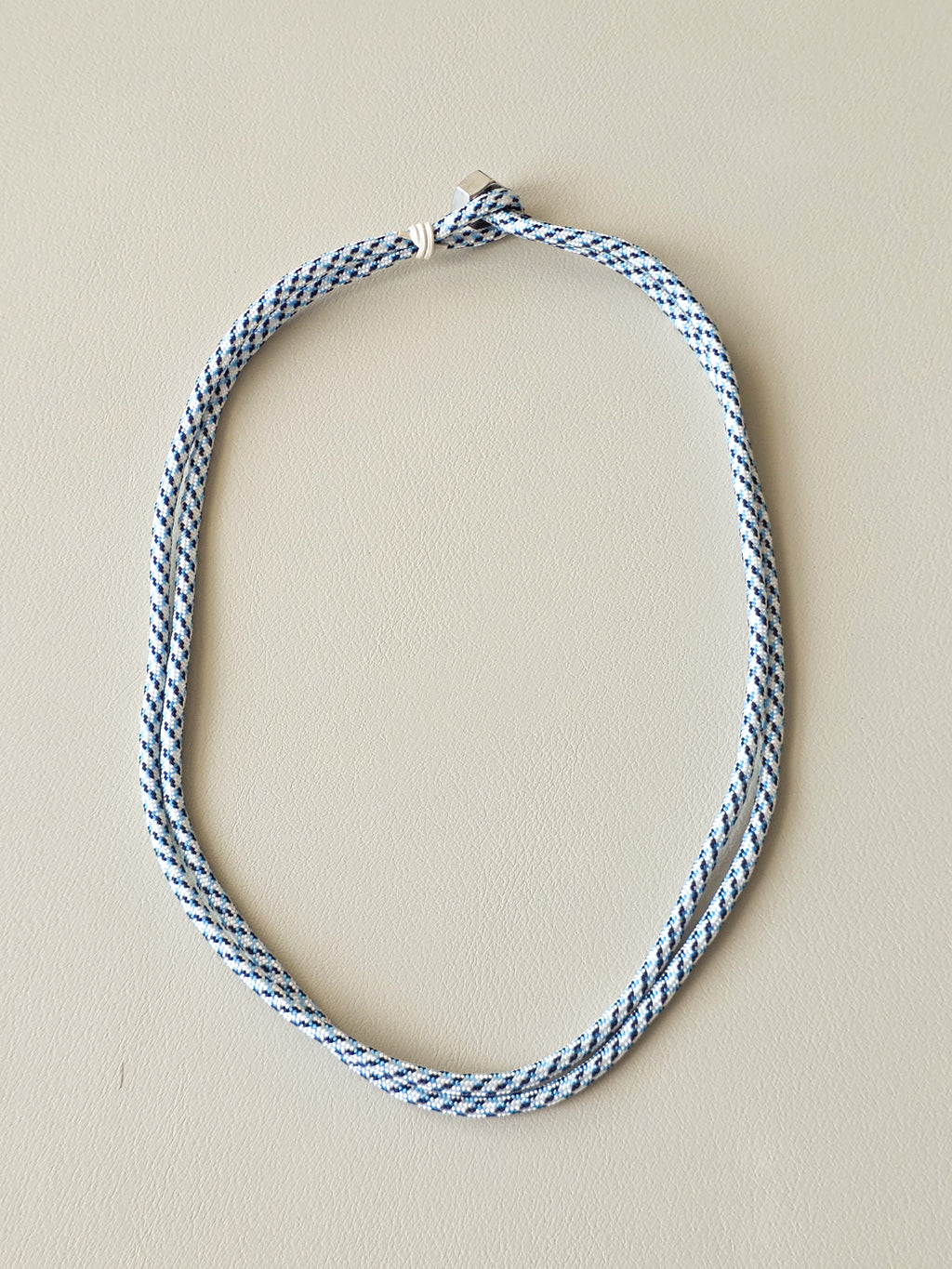 Stainless Steel Blue Ice Paracord Necklace