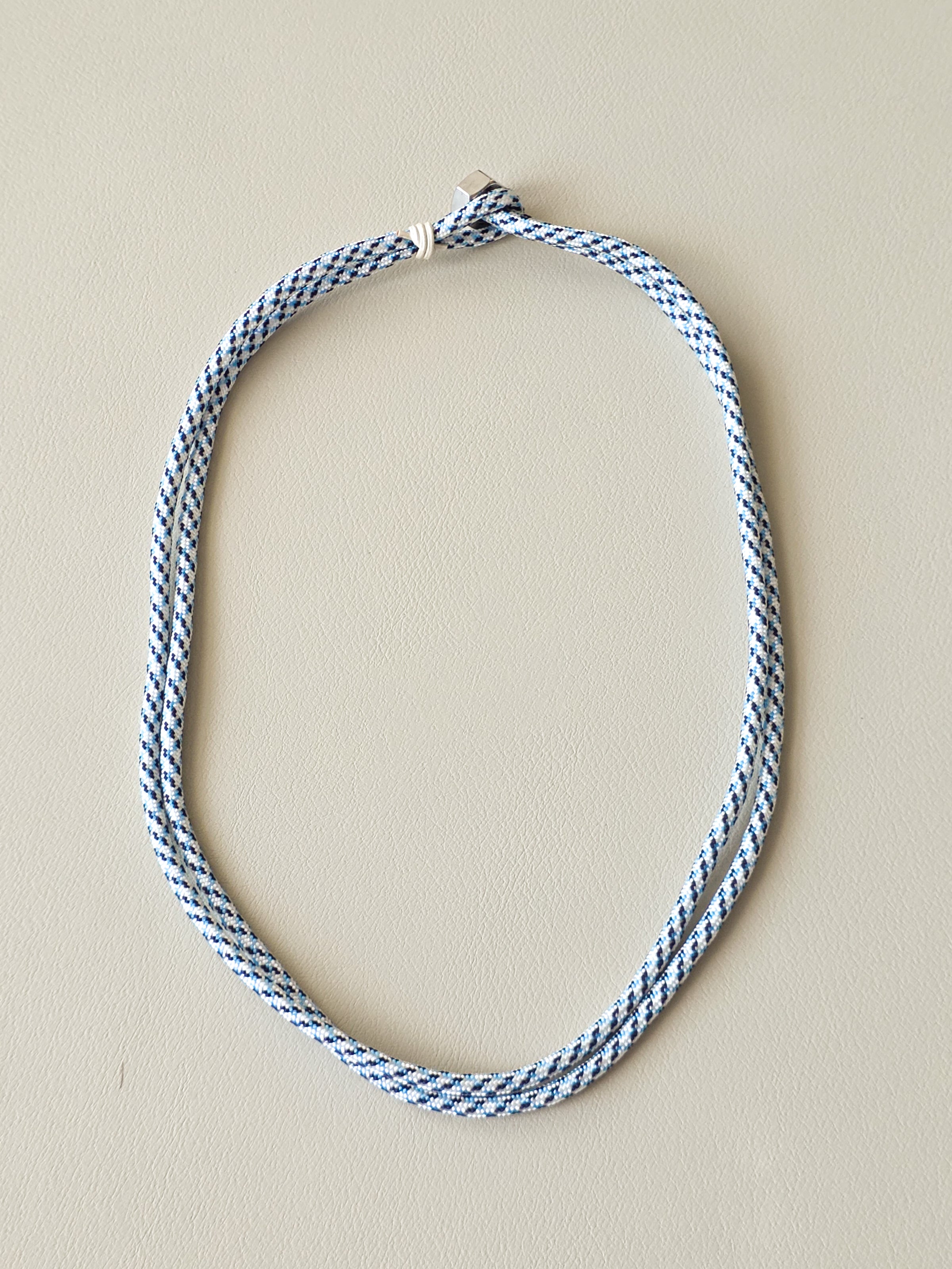 Stainless Steel Blue Ice Paracord Necklace