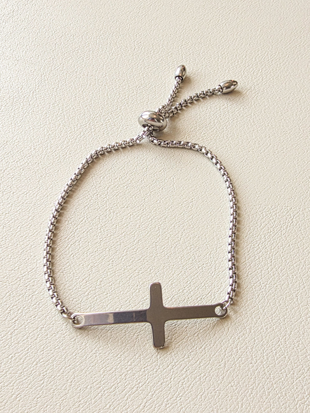 Steel Cross Slider Bracelet