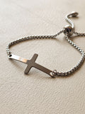 Steel Cross Slider Bracelet
