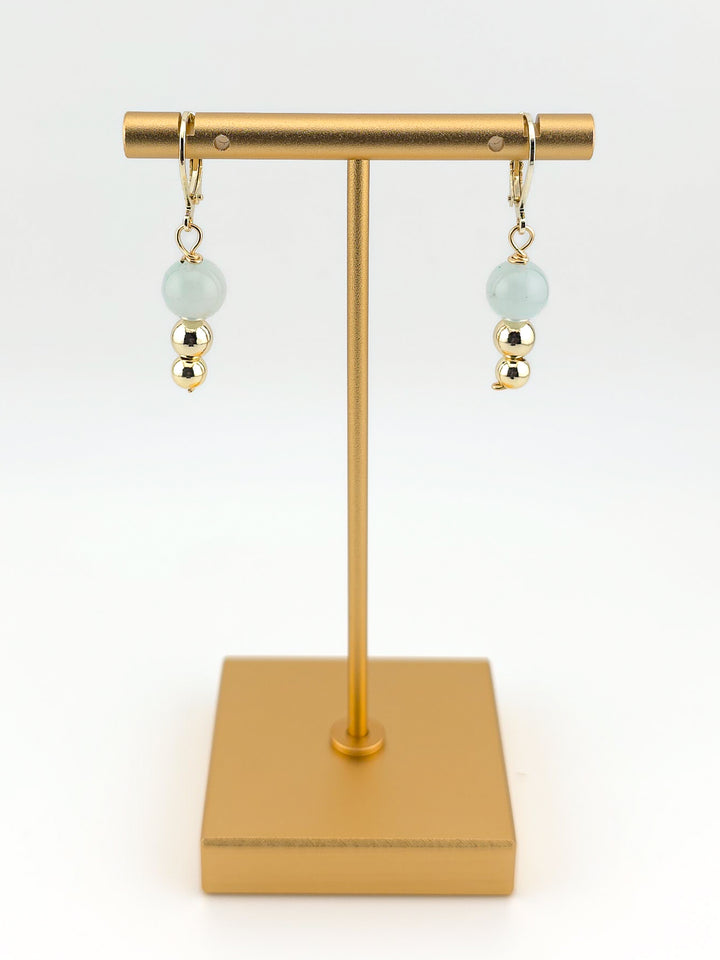 Aquamarine Gold Filled Tiered Earrings