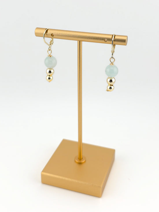 Aquamarine Gold Filled Tiered Earrings