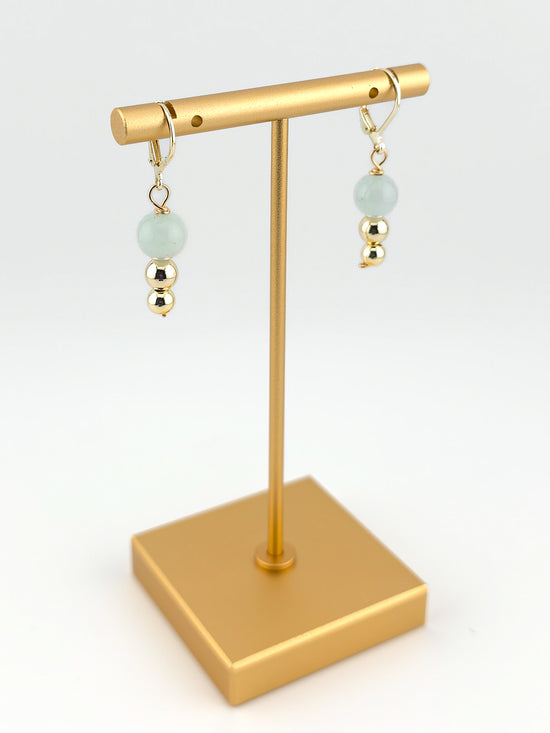 Aquamarine Gold Filled Tiered Earrings