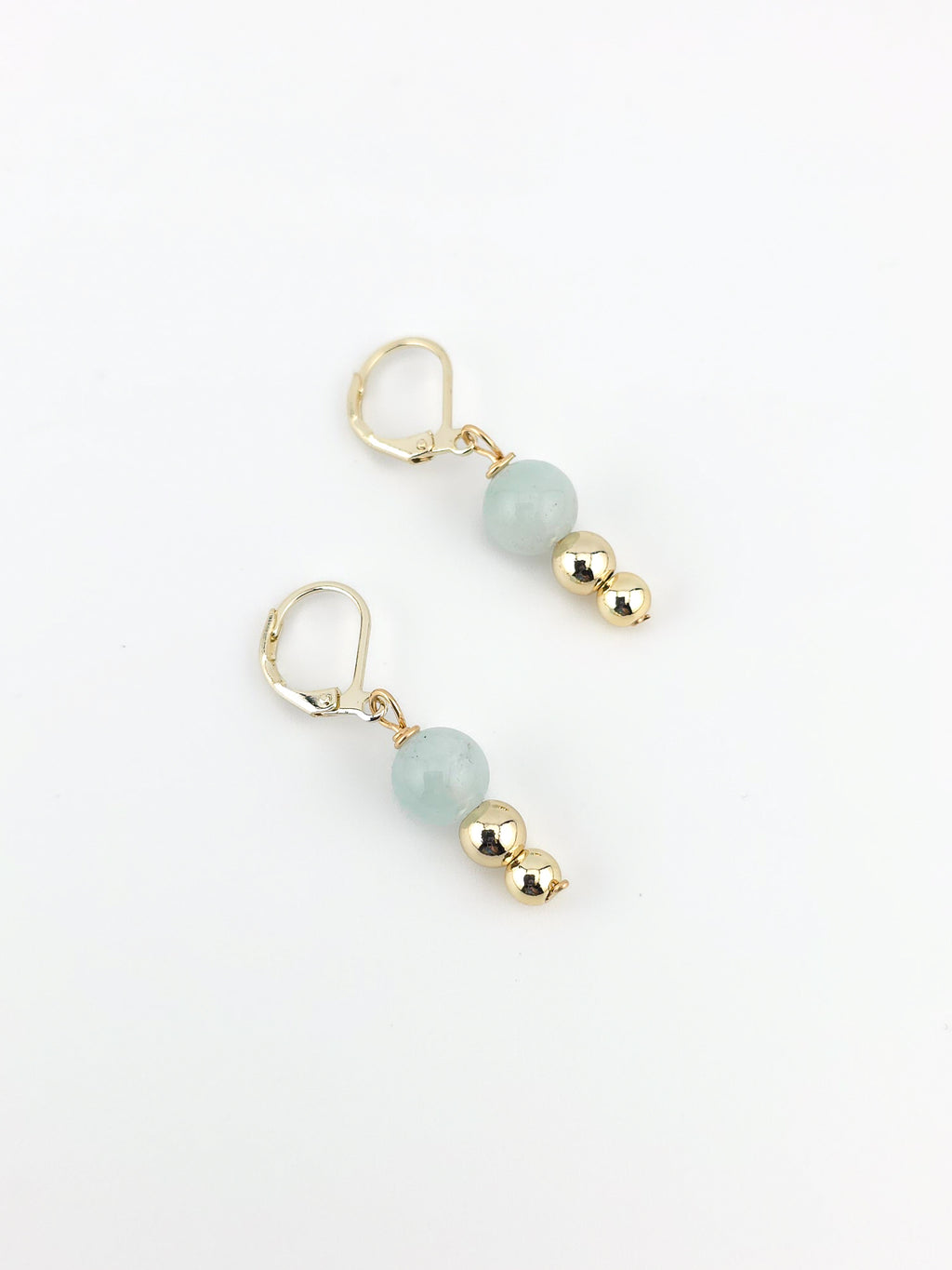 Gold Filled Aquamarine Tiered Earrings