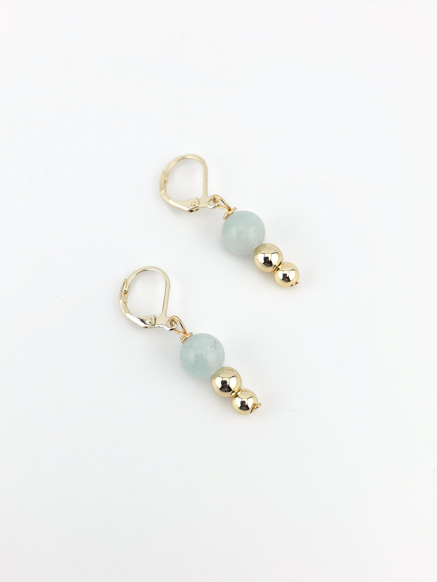 Gold Filled Aquamarine Tiered Earrings