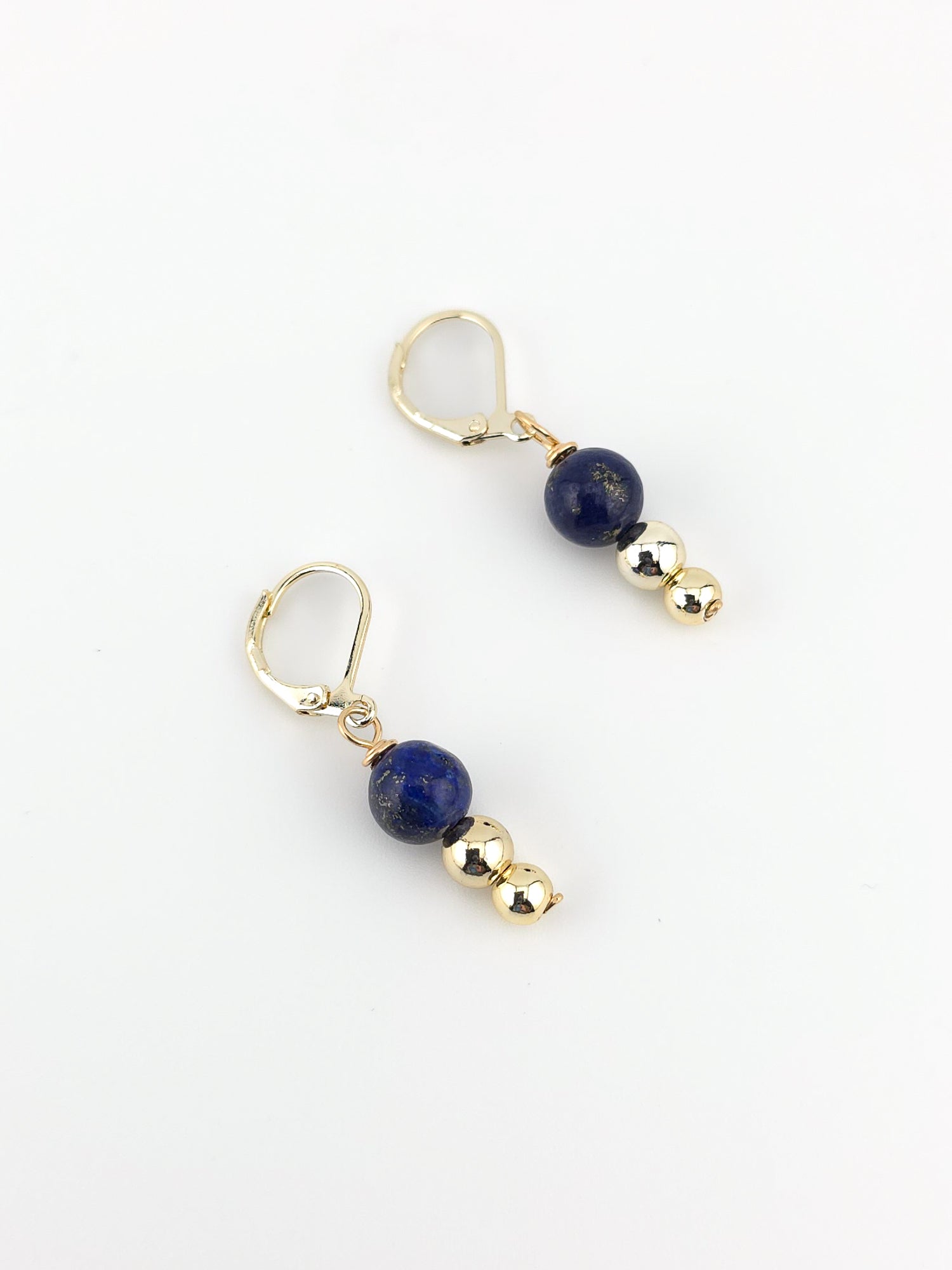 Gold Filled Lapis Tiered Earrings