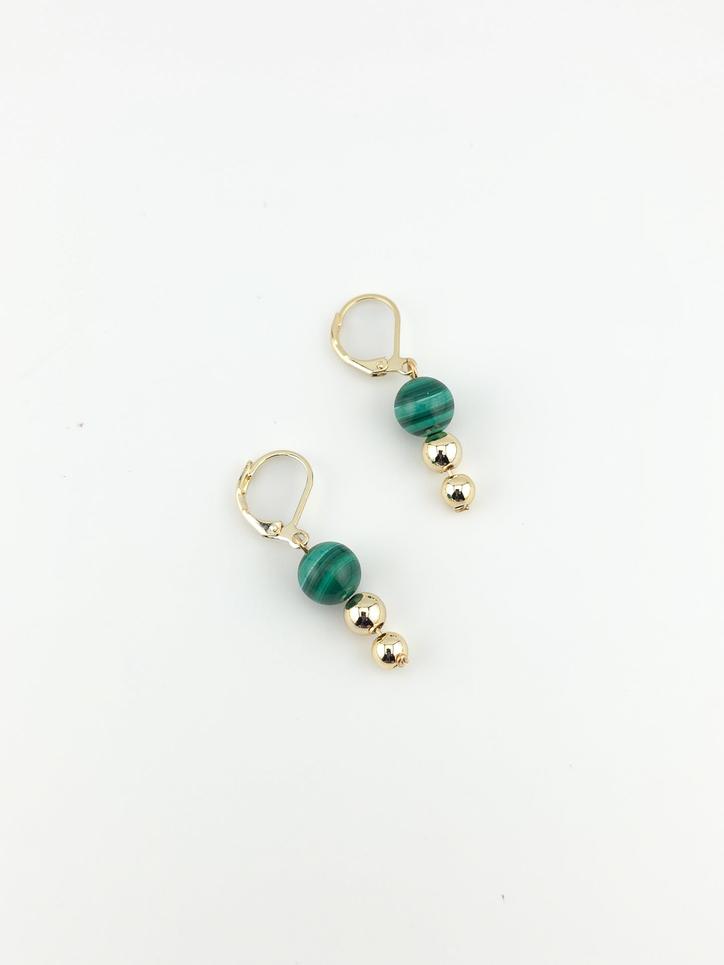 Malachite & Gold Tiered Earrings