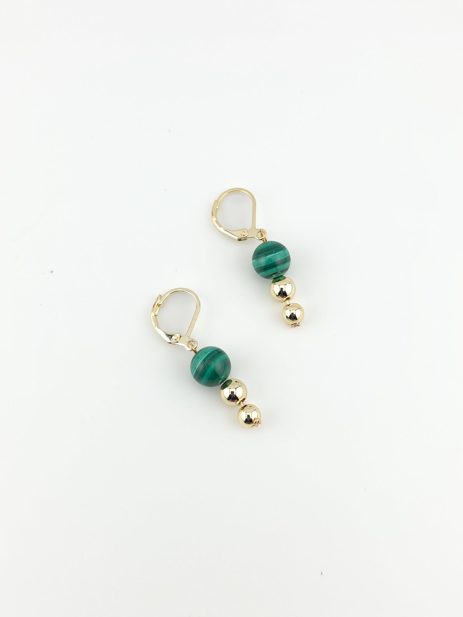 Malachite & Gold Tiered Earrings