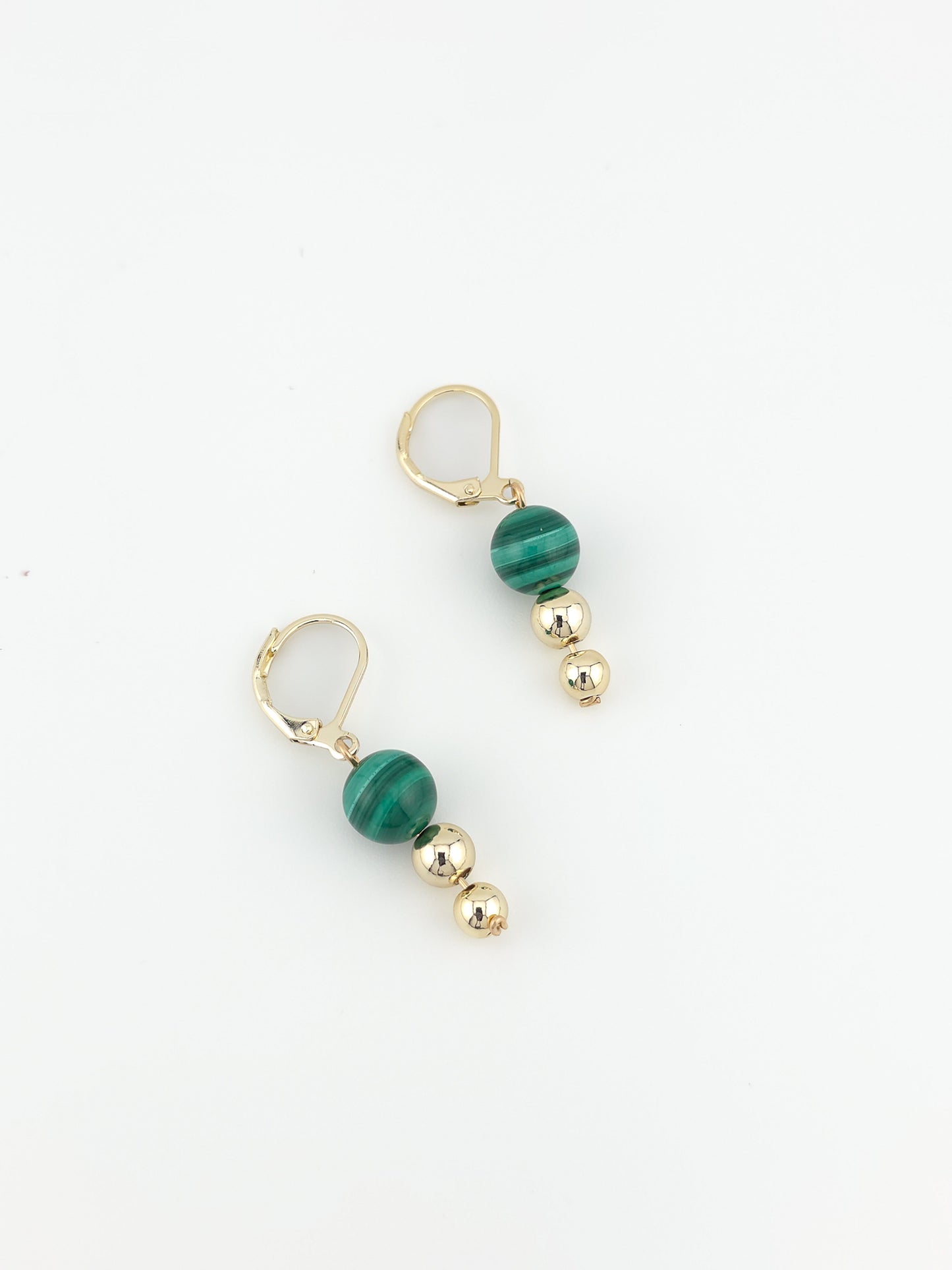 Malachite & Gold Tiered Earrings