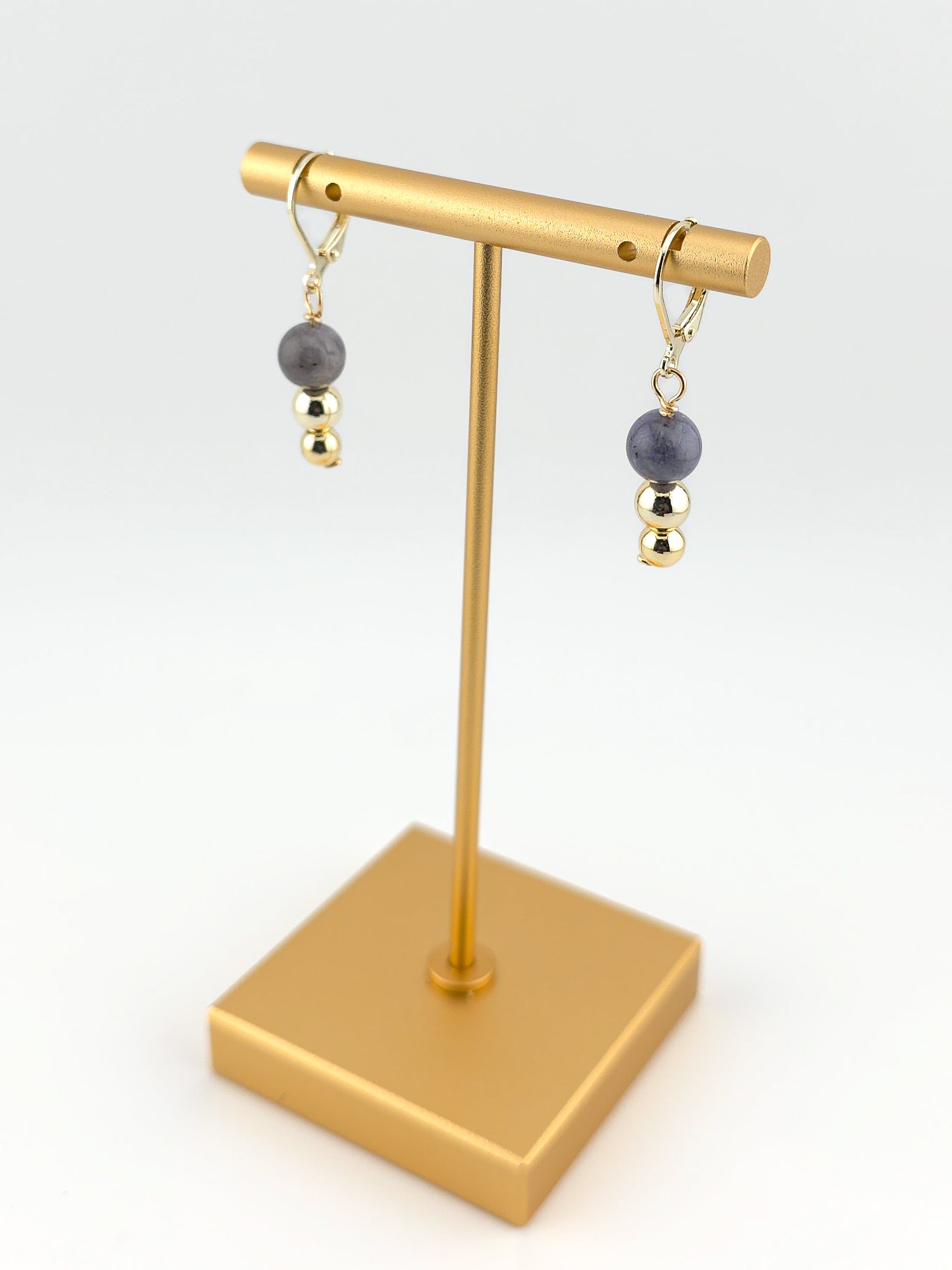 Tanzanite Gold Filled Tiered Earrings