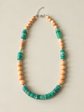 Thuja Wood & Green Ashanti Glass Necklace