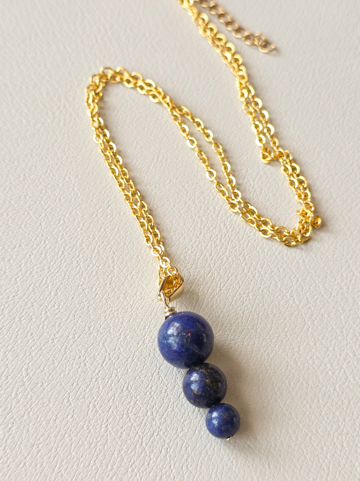 Lapis Tri Stack Pendant Necklace