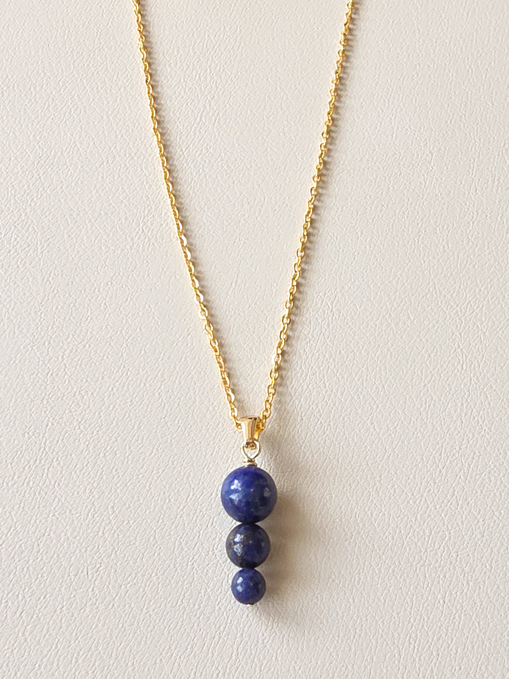 Lapis Tri Stack Pendant Necklace