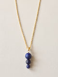 Lapis Tri Stack Pendant Necklace
