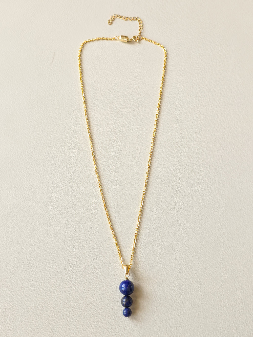 Lapis Tri Stack Pendant Necklace