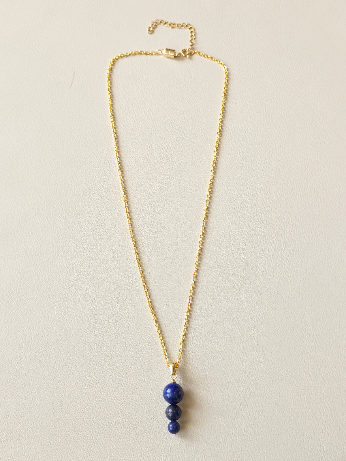 Lapis Tri Stack Pendant Necklace