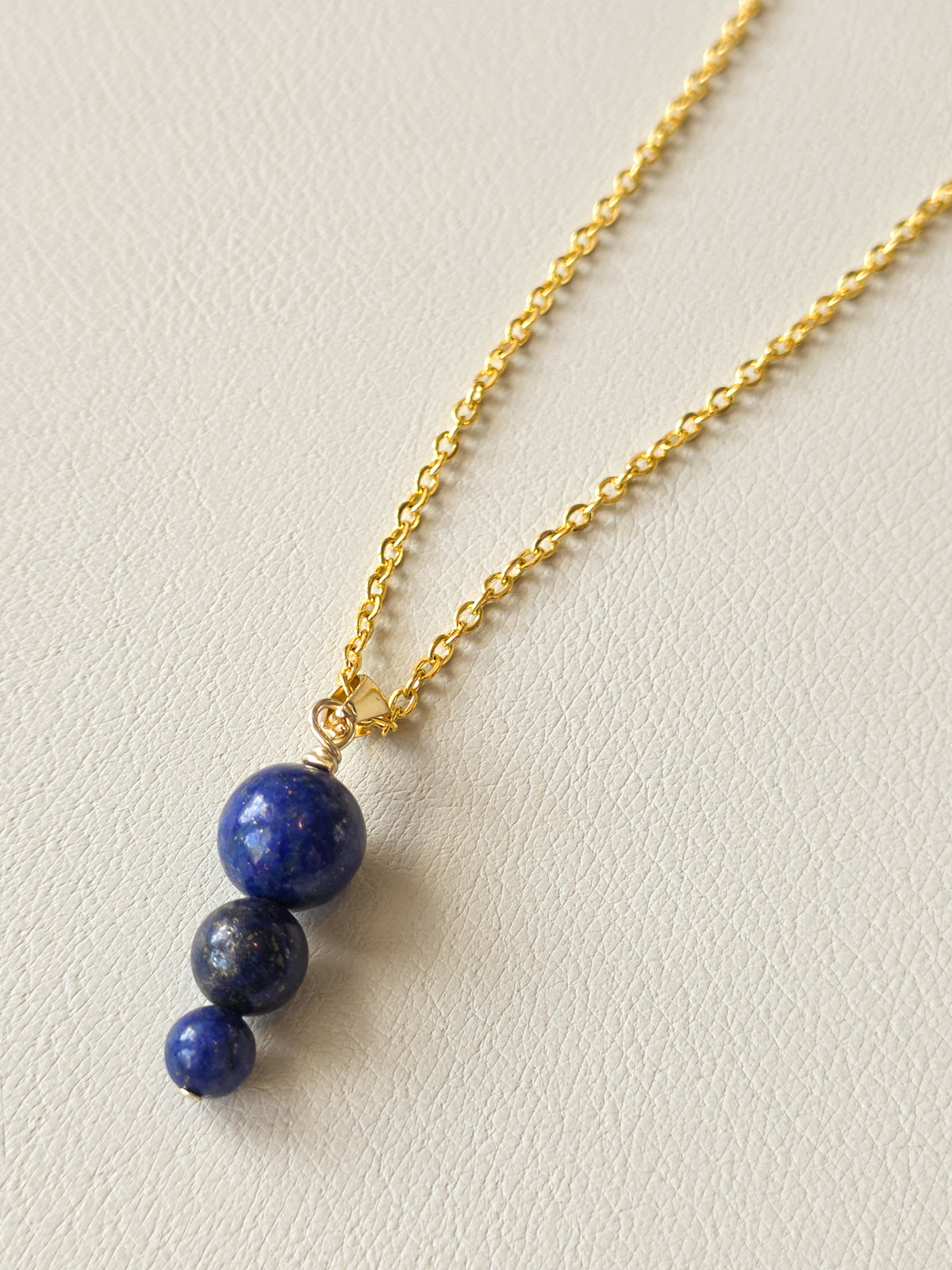 Lapis Tri Stack Pendant Necklace