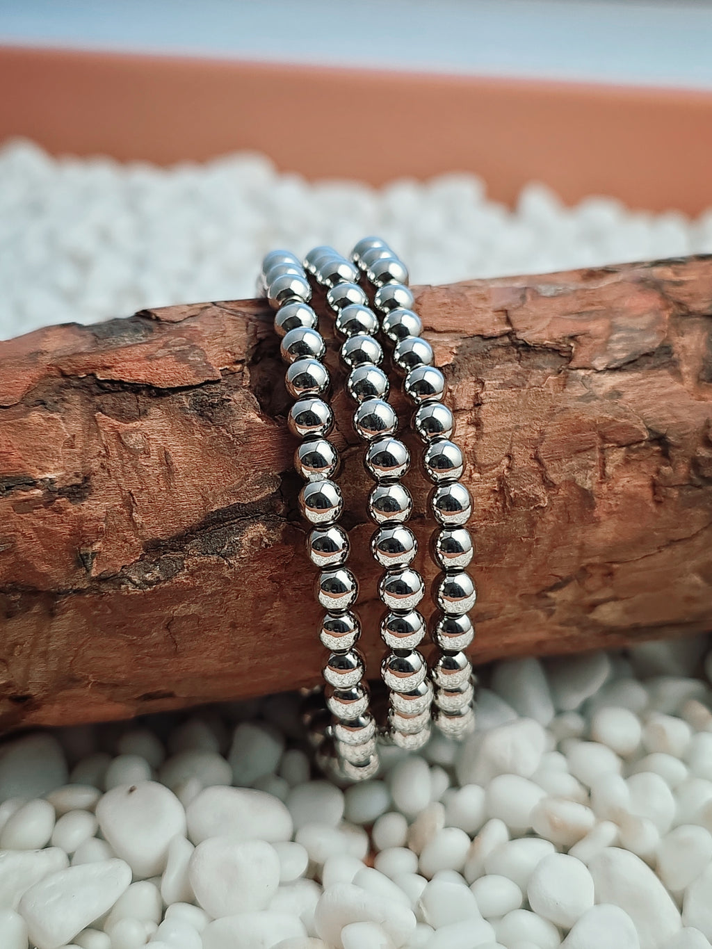 Silver Filled Beaded Stretch Bracelet (5mm)
