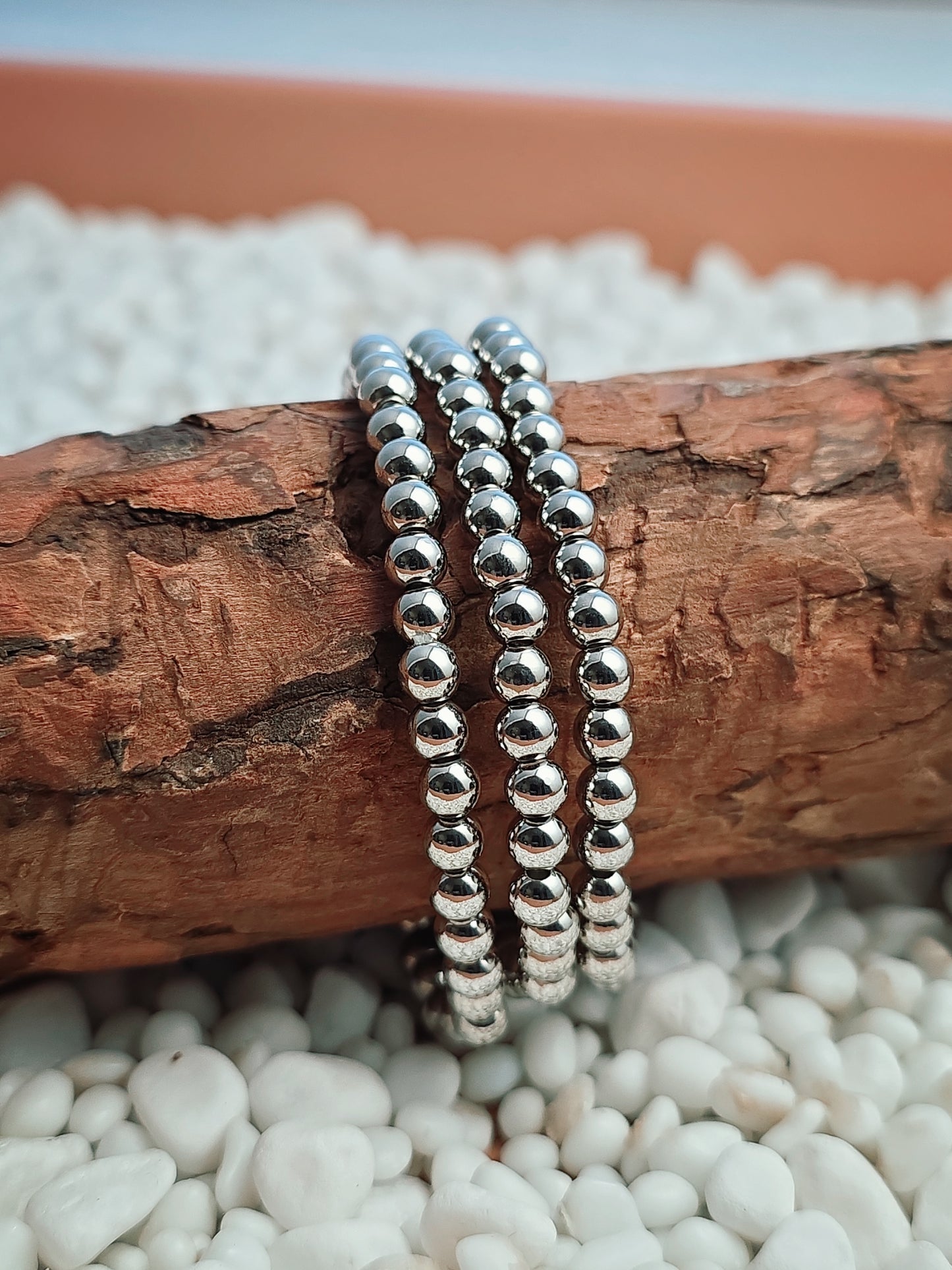 Silver Filled Beaded Stretch Bracelet (5mm)