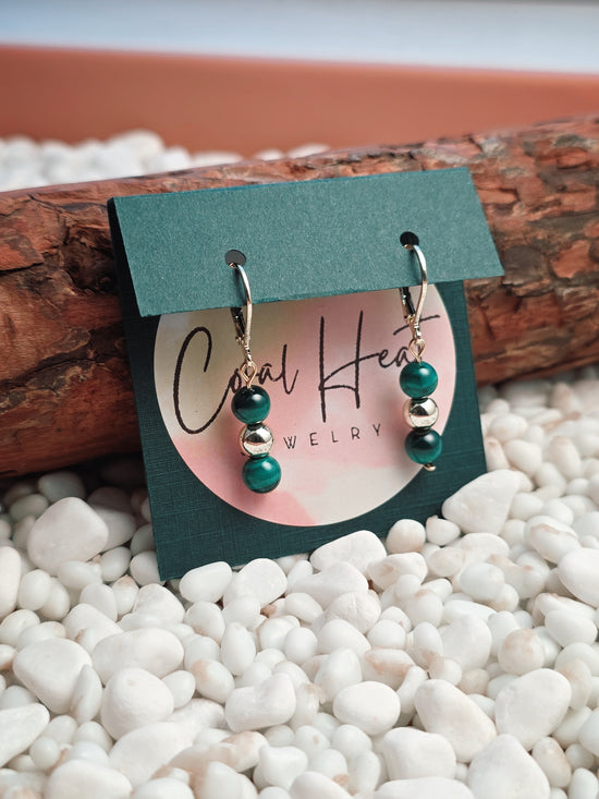 Gold-Filled Malachite Classique Earrings