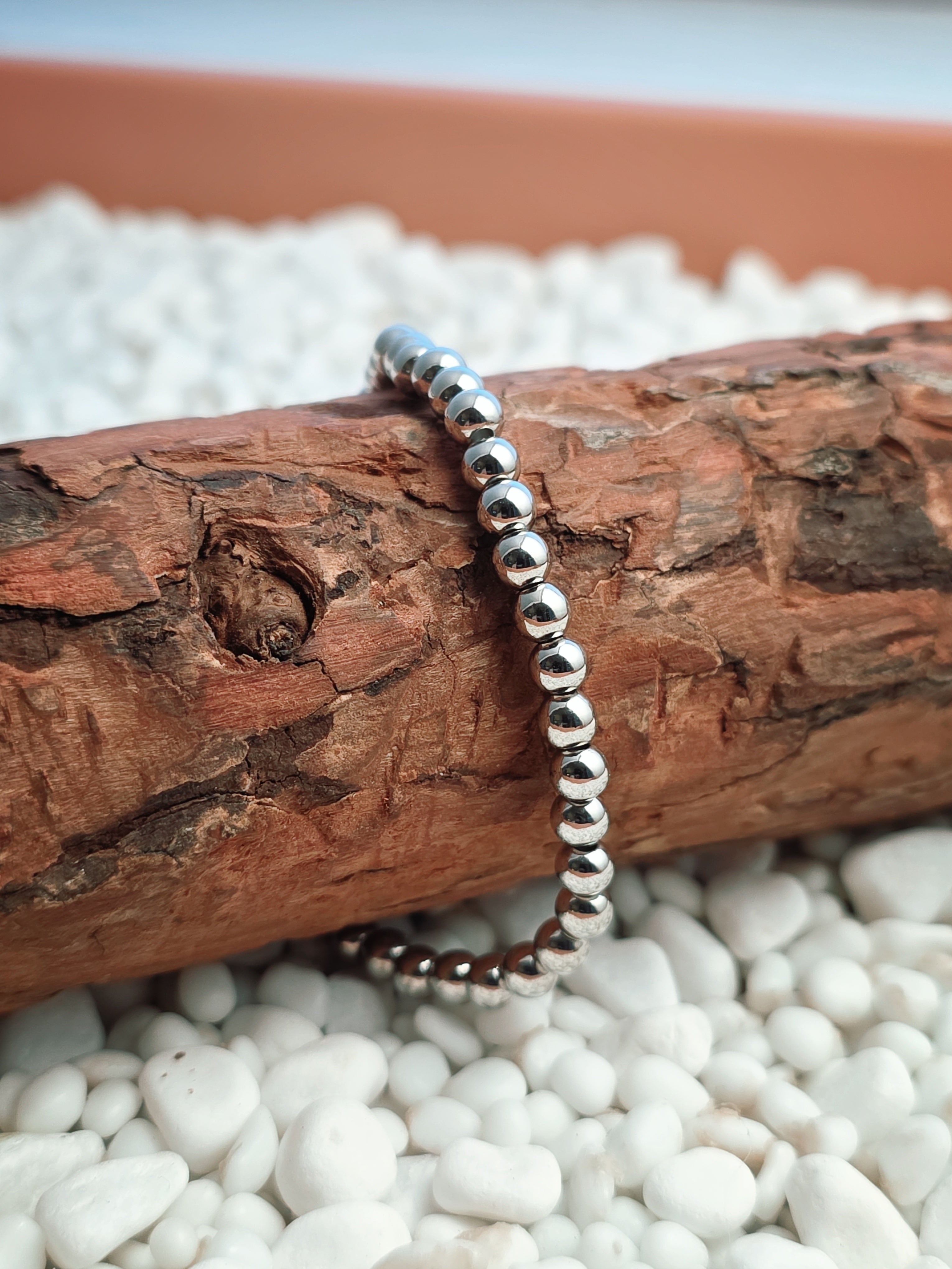 Silver Filled Beaded Stretch Bracelet (5mm)