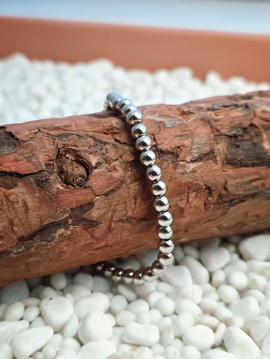 Silver Filled Beaded Stretch Bracelet (5mm)