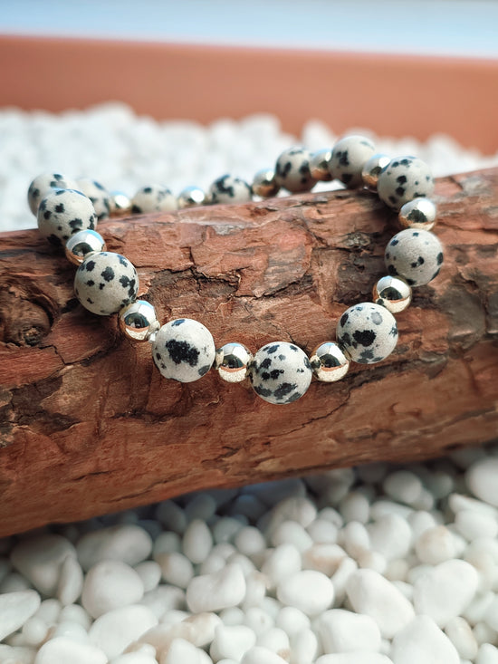 Gold Filled Dalmatian Jasper Classique Bracelet