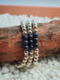 Gold Filled Lapis Lazuli Beaded Bracelet
