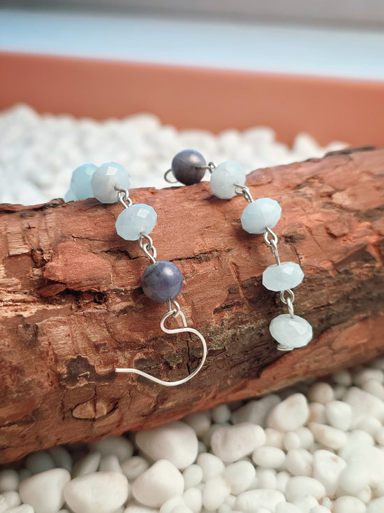 Tanzanite & Aquamarine Cascade Earrings