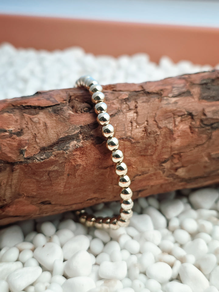 Gold Filled Beaded Stretch Bracelet (5mm)