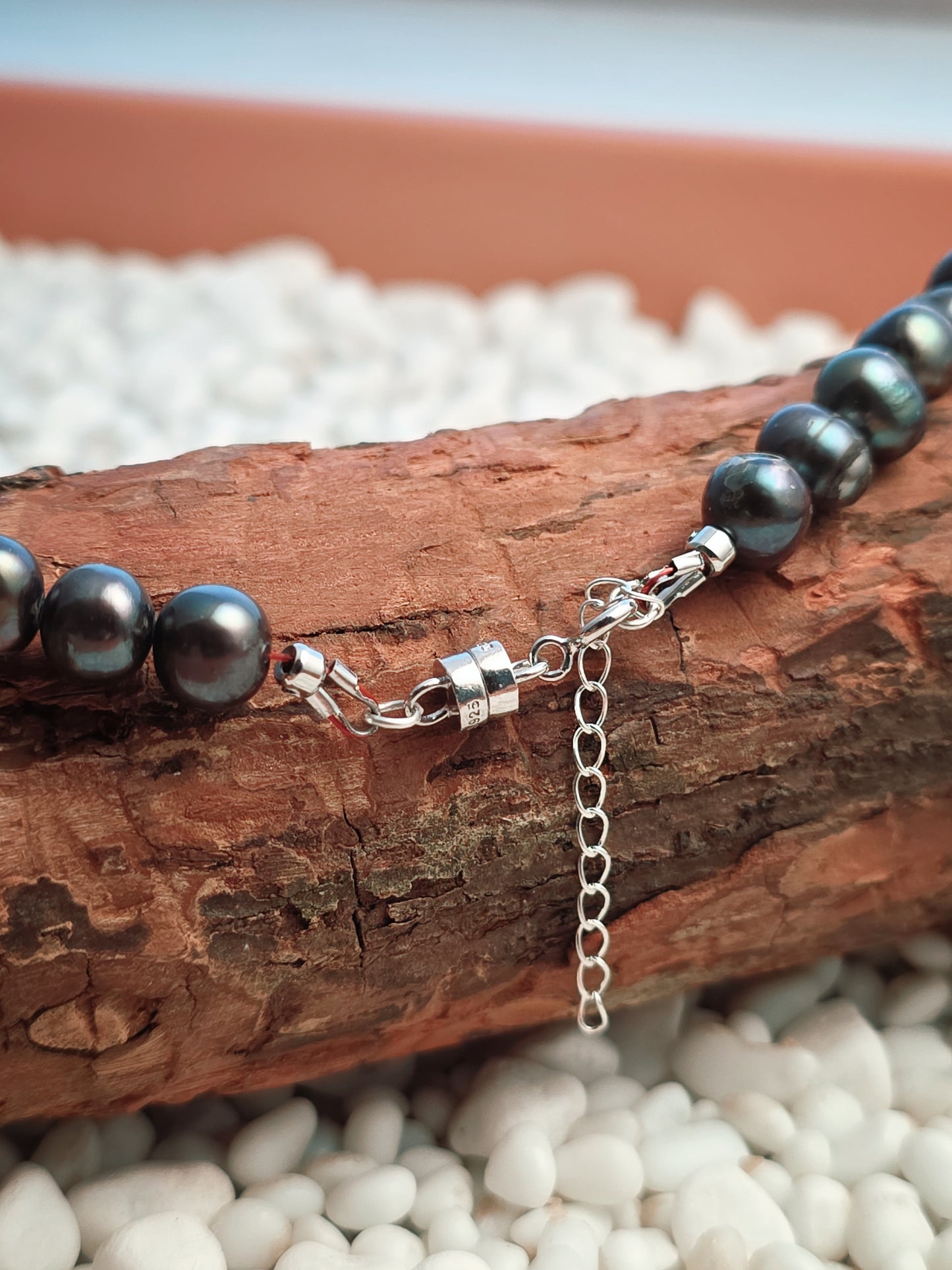 Sterling Silver Peacock Baroque Pearl Necklace