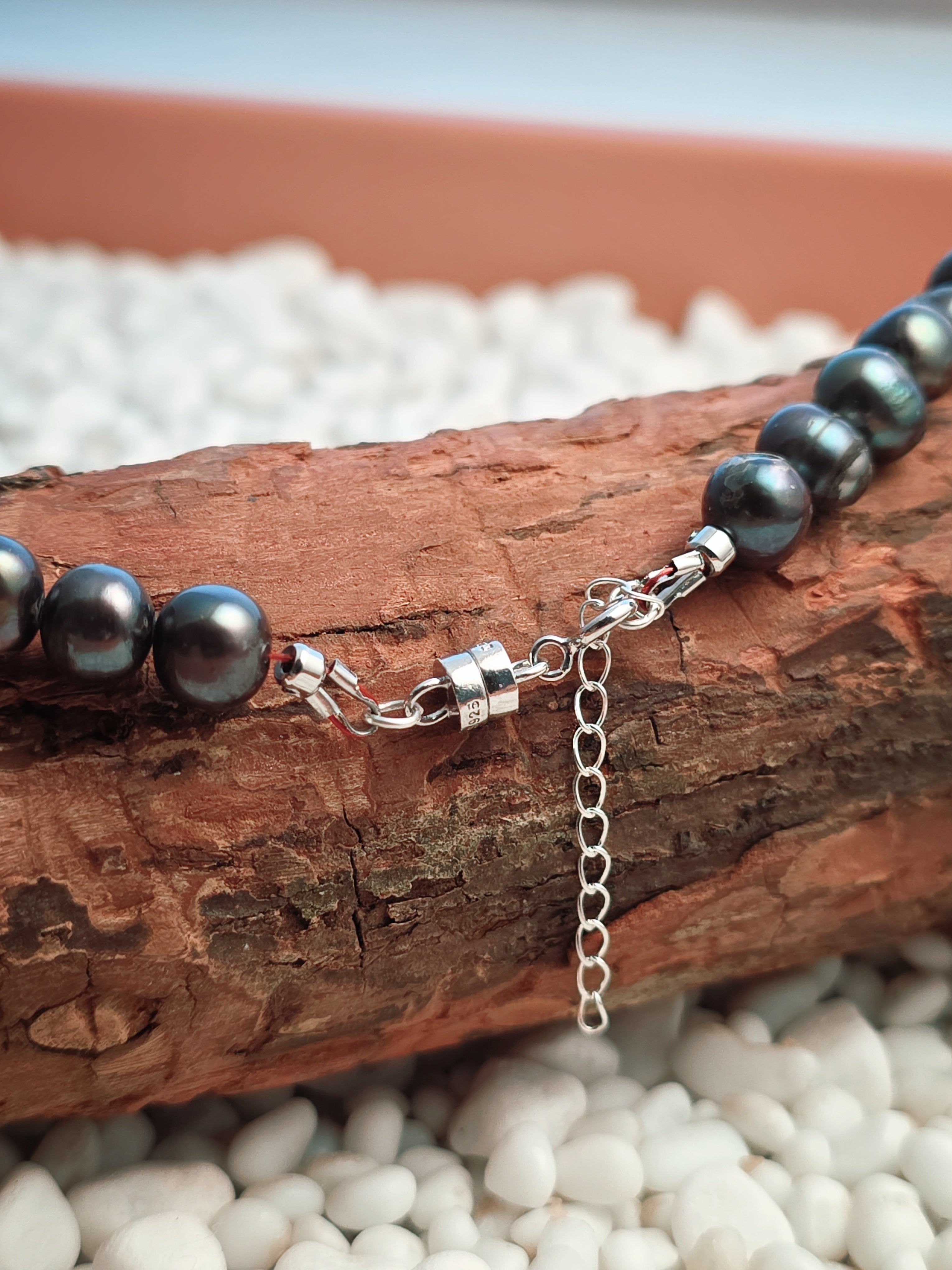 Sterling Silver Peacock Baroque Pearl Necklace