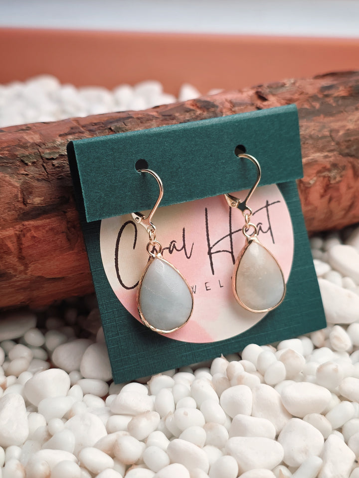Gold-Filled Amazonite Teardrop Earrings