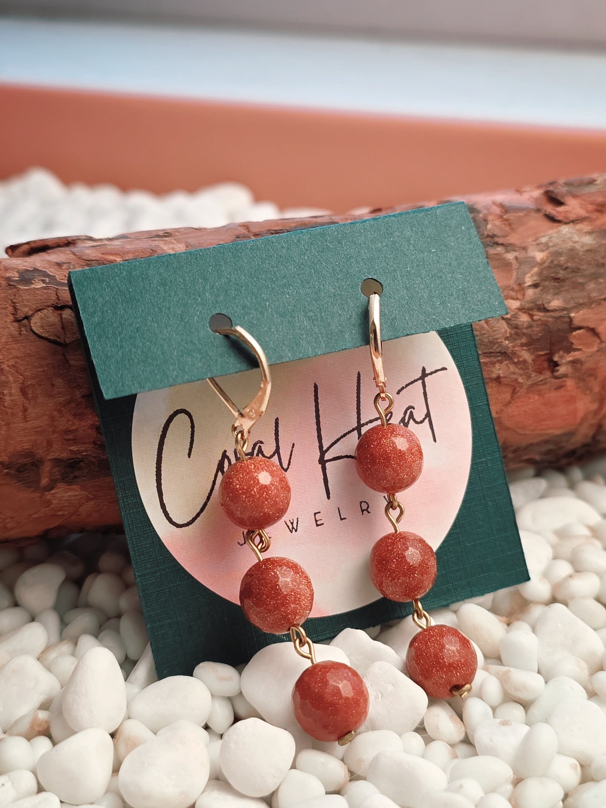 Goldstone Cascade Earrings