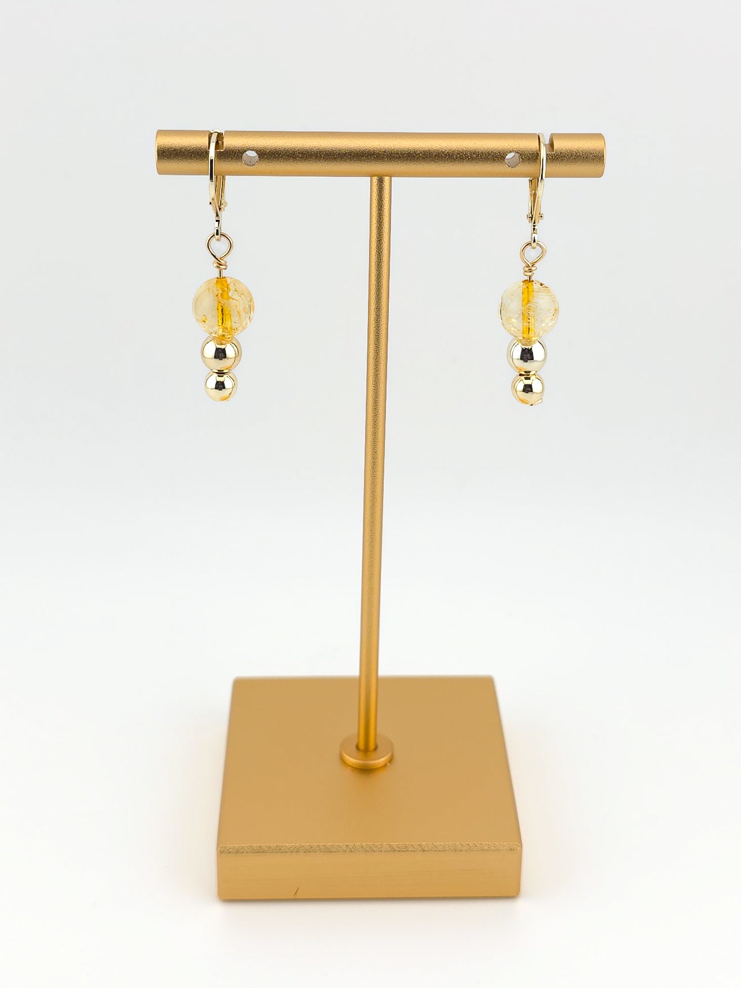 Citrine Gold Filled Tiered Earrings