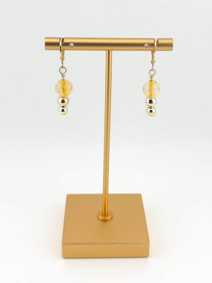 Citrine Gold Filled Tiered Earrings