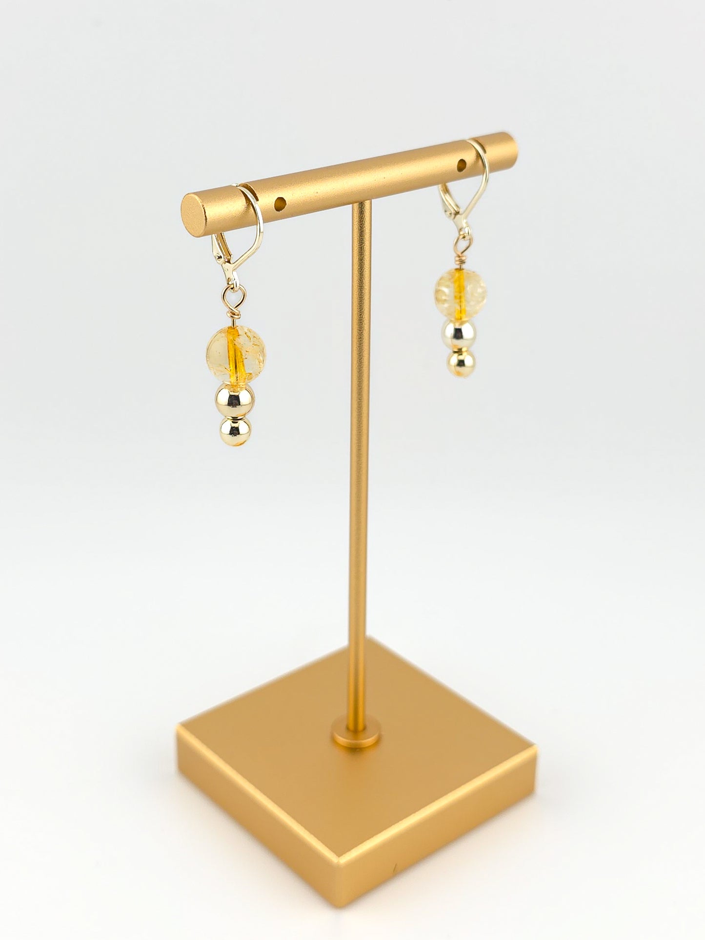 Citrine Gold Filled Tiered Earrings