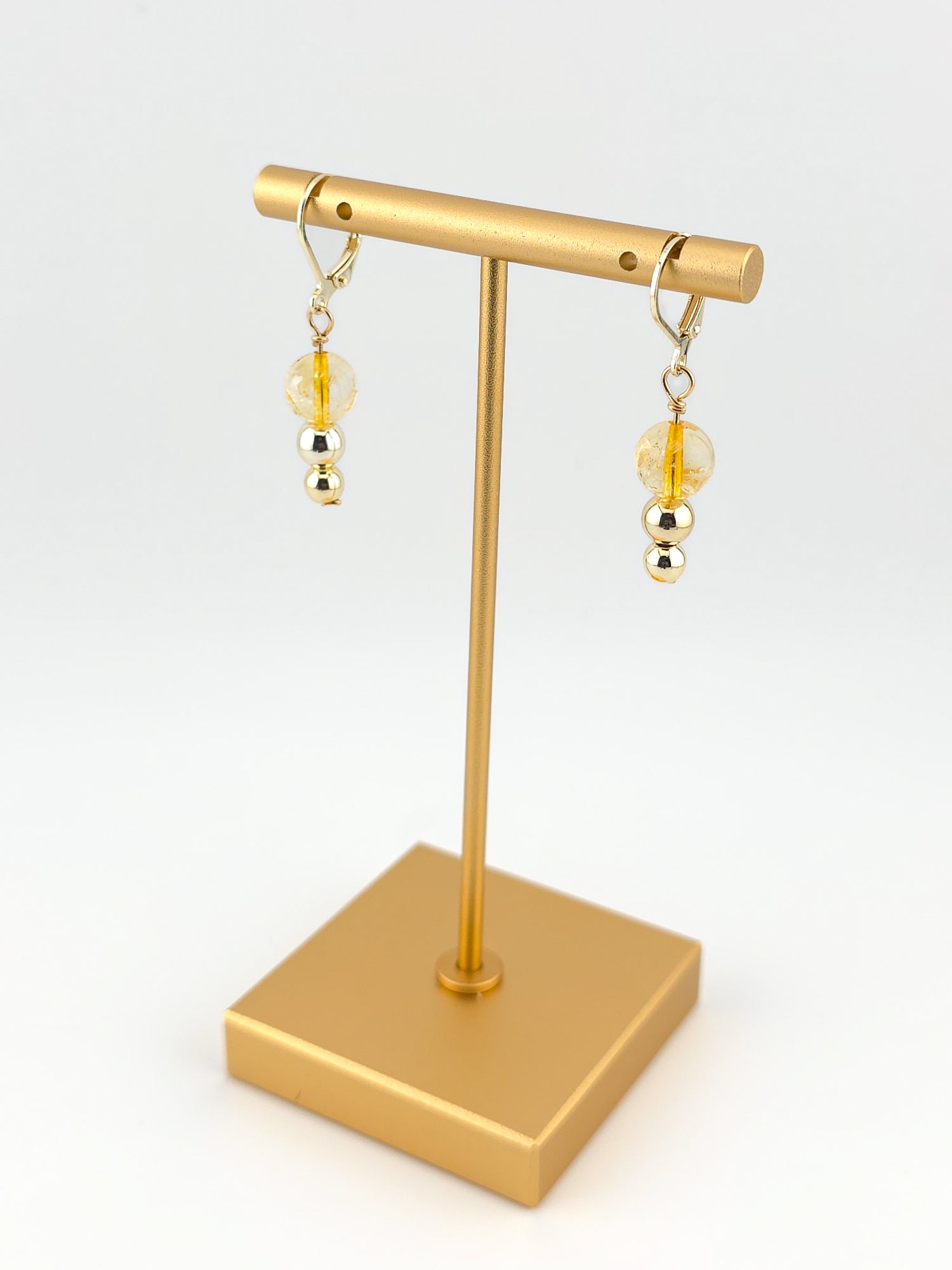 Citrine Gold Filled Tiered Earrings