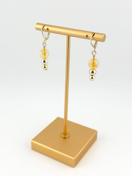 Citrine Gold Filled Tiered Earrings