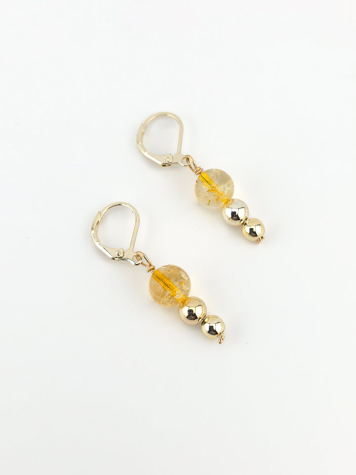 Citrine Gold Filled Tiered Earrings